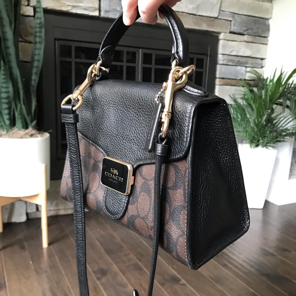 Coach Pepper Satchel Crossbody Purse, Signature Canvas / Leather, C7226 - Picture 5 of 16